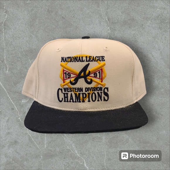 Rare Vintage Atlanta Braves 1991 Western Division National League Champions Hat - Picture 1 of 5